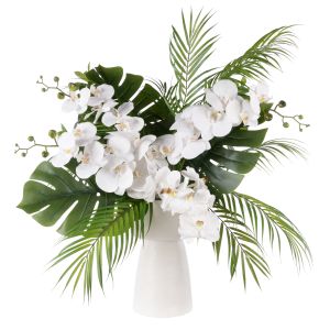 Rogue Phalaenopsis Orchid Mix - Kensington Planter White 62x74x80cm