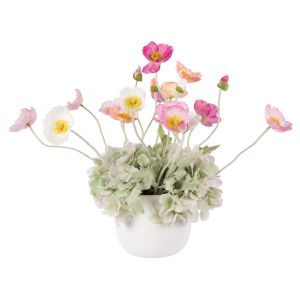 Rogue Poppy Hydrangea Mix - Tub Pot MultiColor 38x45x38cm