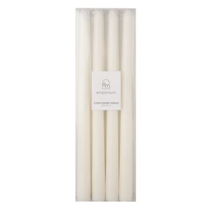 Emporium Classic Dinner Candles 4pcs Set White 8.5x3x30cm