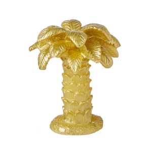 Emporium Palm Tree Unscented Candle Gold 14x14x17.5cm
