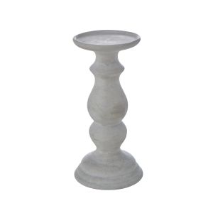 Emporium Cement Pedestal Candle Holder Grey  8.5x8.5x18.5cm