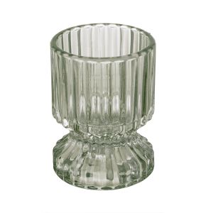 Emporium Glass Tealight and Pillar Holder Green 7.2x7.2x9.8cm