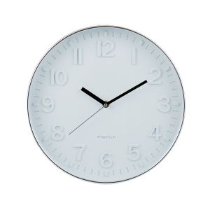 Emporium Metric Wall Clock White/Silver 30.5x30.5x4.3cm