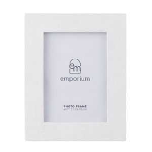 Emporium Cement 5x7'' Photo Frame White 19x2x24cm