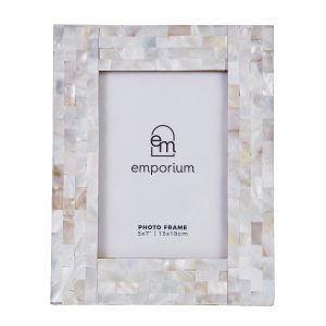 Emporium Aman Shell Photo Frame 5x7" Cream