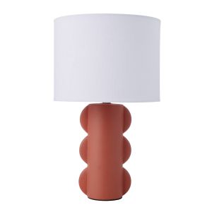 Emporium Scalloped Ceramic Table Lamp Terracotta 24x24x40cm