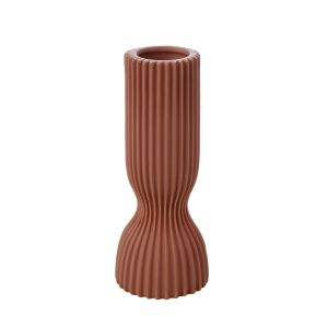 Emporium Ribbed Ceramic Vessel Rust 7.3x7.3x18cm