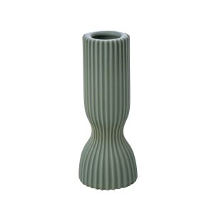 Emporium Ribbed Ceramic Vessel Green 7.3x7.3x18cm