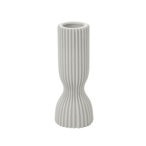 Emporium Ribbed Ceramic Vessel Antique White 7.3x7.3x18cm