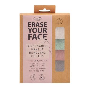 Erase Your Face Eco Makeup Removing Cloth Muted Set of 4 3x39x19cm