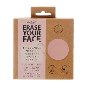 Erase Your Face Eco Makeup Removing Pads Pink Set of 4 5x12x12cm