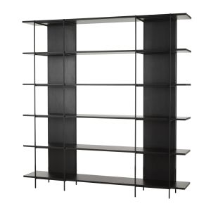 Amalfi Arris Shelving Unit Black 180x32x183cm