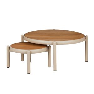 Grand Designs Elwood Outdoor Coffee Table 2pcs Set Natural 93x93x38cm