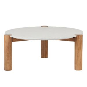 Grand Designs Ulan Coffee Table White & Oak 86x86x36cm