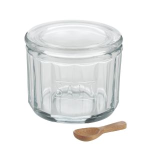 Davis & Waddell Eltham Glass Salt Jar with Scoop Clear 11x11x9cm