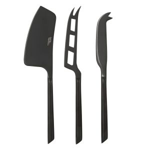 Davis & Waddell Napier Stainless Steel Cheese Knives 3pcs Set Black
