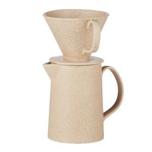 Leaf & Bean Aster Pour Over Coffee Jug with Filter 600ml Natural 18x11.6x14cm