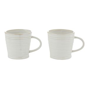 Amalfi Somerset Milky Glaze Mugs 2pcs Set White 8.2x12x8.2cm/350ml