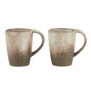 Grand Designs Dusk Stoneware Mugs 300ml 2pcs Set Cream & Brown 12x8.2x11cm