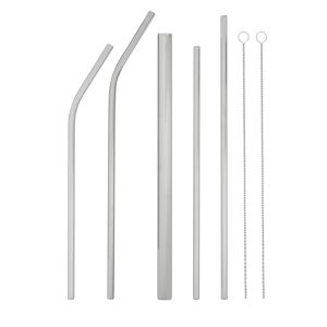 Davis & Waddell Rio Stainless Steel Straws with Cleaning Brushes 7pcs Set