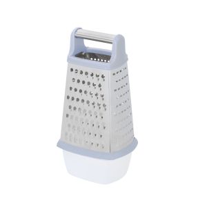 Davis & Waddell Stainless Steel Box Grater with Storage Light Blue 14.7x11.7x23.8cm