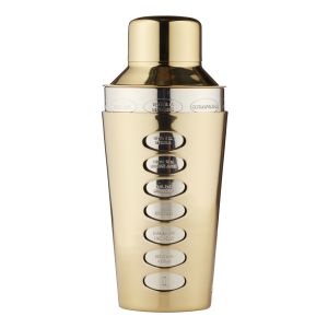 Academy Wesley Stainless Steel Recipe Cocktail Shaker Gold 10x10x21.5cm/500ml
