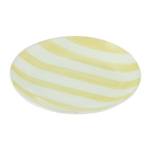 Emporium Small Lulu Glass Plate Yellow Stripe 14.9x14.9x1.7cm