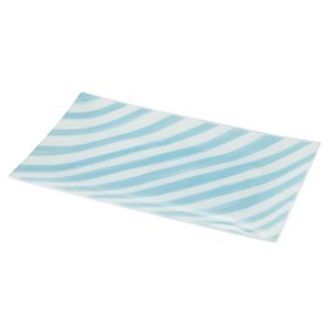 Emporium Large Lulu Glass Plate Blue Stripe 29.7x18.7x1.9cm