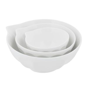 Davis & Waddell Set of 3 Harris Porcelain Mixing Bowls White 450ml/950ml/1600ml