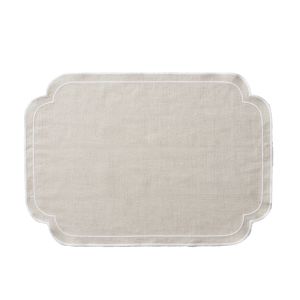 Society Home Chloe Liveable Linen Placemats 4pcs Set Off White 48x33x1cm