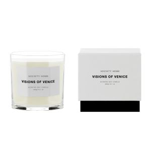 Society Home Visions of Venice Scented Soy Candle 400g White 10x10x10cm