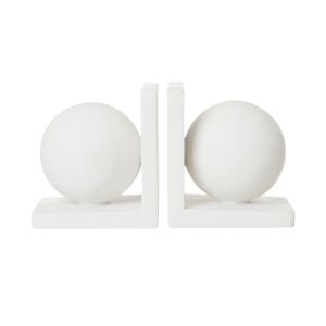 Amalfi Bakio Bookends White 24x10x13cm