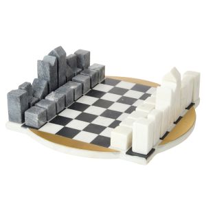 Amalfi Herman Marble Chess Board Black & White 30.5x30.5x5cm