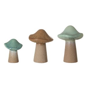 Amalfi Enoki Mushroom Sculpture 3pcs Set Multi-Coloured 11x10.5x13.5cm