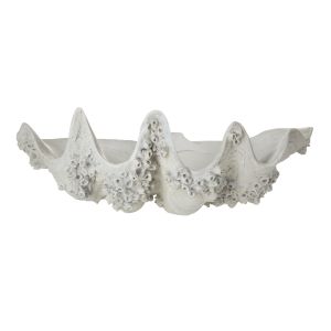 Rogue Seychelles Clam Vessel Antique White 52x28x18cm