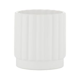 Rogue Agra Ribbed Planter White 16x16x17cm