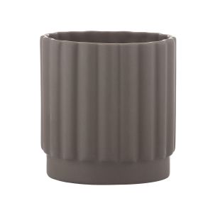Rogue Agra Ribbed Planter Charcoal 16x16x17cm