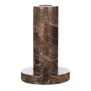 Academy Albert Marble Candle Holder Brown 8x8x12cm