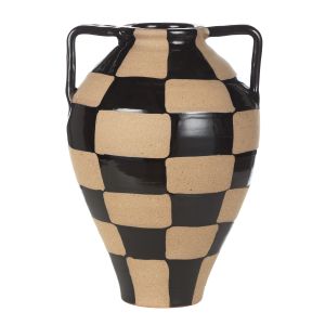 Amalfi Fulton Vase with Arms Black & Natural 28x29x43cm