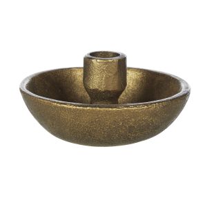 Amalfi Milton Cast Iron Candle Holder Gold 12x12x6.5cm