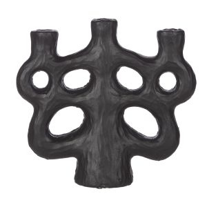 Amalfi Argo Ceramic Candleholder Black 9x26x24cm