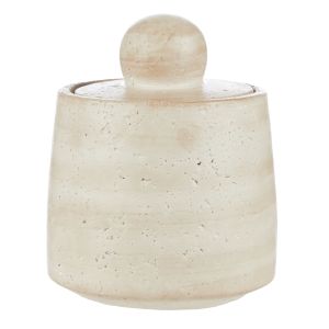 Amalfi Napier Canister Travertine 15x15x19cm