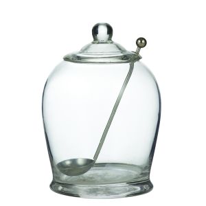 Davis & Waddell Olive Jar with Spoon Clear/Stainless Steel 10x10x15cm