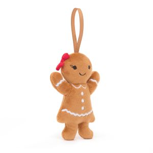 Jellycat Festive Folly Gingerbread Ruby Beige 2x6x10cm