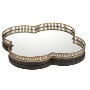 Amalfi Clover Mirror/Tray Antique Gold 50cm