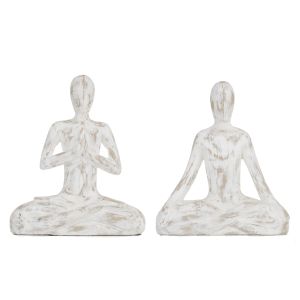 Amalfi Yoga Pose Sculptures 4pcs Set/2 Assorted White 21x6.5x23.5cm