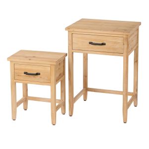 Society Home Juliet Side Tables 2pcs Set White Wash & Black 45x38x64.5cm/35x24.5x45cm