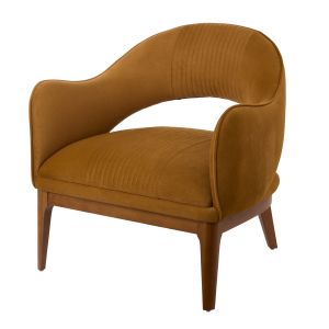 Academy Edwin Armchair Mustard & Walnut 81x75x79cm