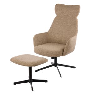 Academy Lewis Adjustable Chair with Footrest Taupe & Black 68x80.5x150cm