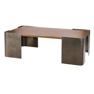 Grand Designs Asher Coffee Table Gunmetal & Walnut 110x60x35cm